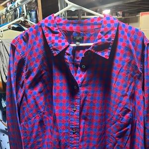Plus size Talbots plaid blouse